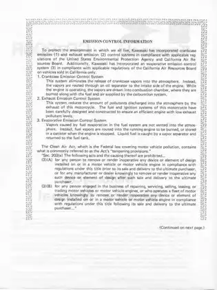 Comprehensive Kawasaki Motorcycle Repair Manual (1986-1990 Models) Preview image 3