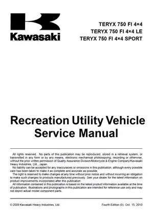 2010-2011 Kawasaki Teryx 750 FI 4X4 LE sport UTV manual Preview image 5