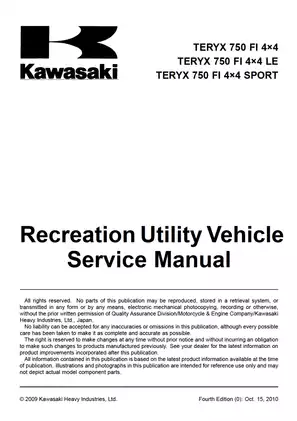 Kawasaki TERYX 750 FI 4x4 Service Manual & Maintenance Guide Preview image 5