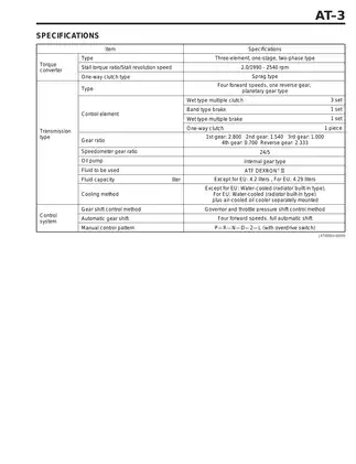 1997-1999 Daihatsu Terios J100 Automatic Transmission manual Preview image 3