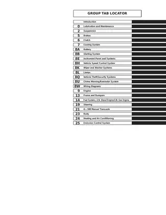 Comprehensive Service Manual for Chrysler Vehicles (1998 Models)