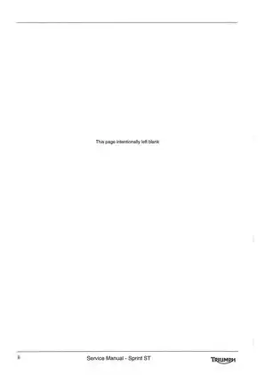 Triumph Sprint ST Motorcycle Service Manual (2007 & Later) Preview image 4