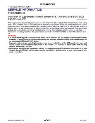 2007 Infiniti QX56 Accelerator Control System manual Preview image 2