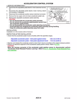 2007 Infiniti QX56 Accelerator Control System manual Preview image 4
