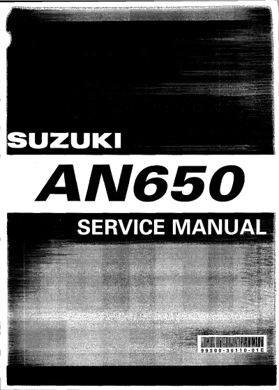 Preview: 2002–2003 Suzuki Burgman 650 AN650 Service Manual  (P/N 99500-36110-01E)