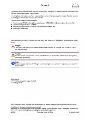 MAN monitoring diagnose system EDC7-D08 D28 D28V series engine repair manual Preview image 2