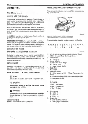 2000-2003 Hyundai Tiburon shop manual Preview image 3