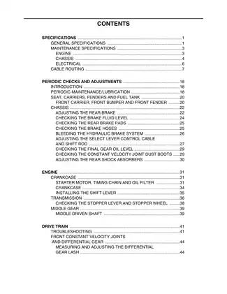 Yamaha YFM400FAT Service Manual - Maintenance and Repair Guide Preview image 5