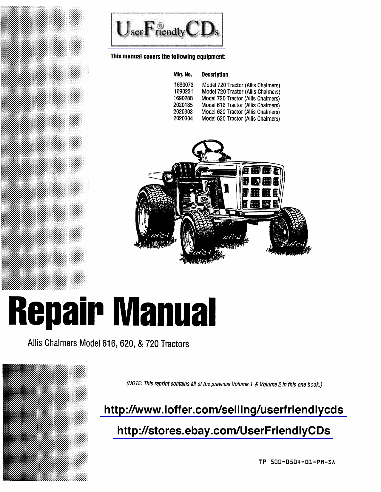 1973-1975 Allis Chalmers™ 620 tractor operator owner manual