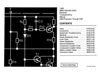 Preview: 1989 BMW 525i / 535i E34 Electrical Troubleshooting Manual (P/N 89 89 1 000 285)