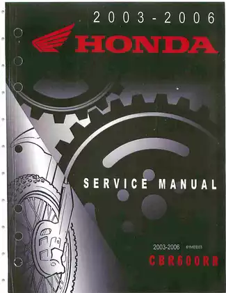 2003-2006 Honda CBR600RR service manual Preview image 1