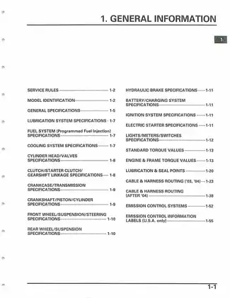 Honda CBREOORR Motorcycle Service Manual (2003-2006) Preview image 4