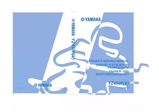 2006-2009 Yamaha YZ450F service manual Preview image 1