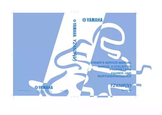2006-2009 Yamaha YZ450F owner´s service manual