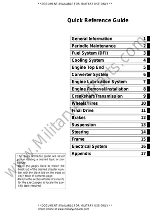 Kawasaki TERYX 750 FI 4x4 Complete Service Manual - Military Use Only Preview image 3