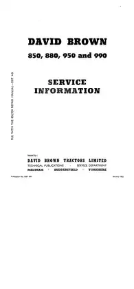 David Brown 850 and 950 Series Tractor Repair Manual Preview image 3