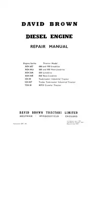 1958-1965 David Brown™ 850, 950 Implematic utility tractor manual Preview image 5