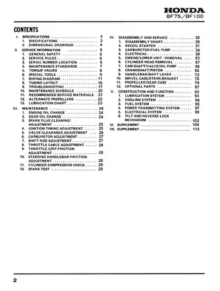 Honda Mariner outboard motor BF75, BF100, BF8A manual Preview image 2