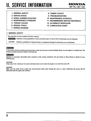 Honda BF75 & BF100 Outboard Motor Service Manual - In-Depth Guide Preview image 5