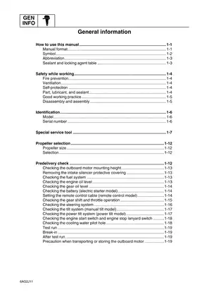 Yamaha Outboard F20ELHF & F20EHF Digital Service Manual (2007-2009) Preview image 3
