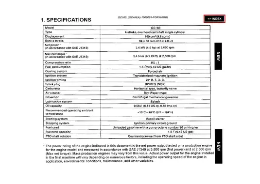 Honda GC160 horizontal shaft engine service manual Preview image 1