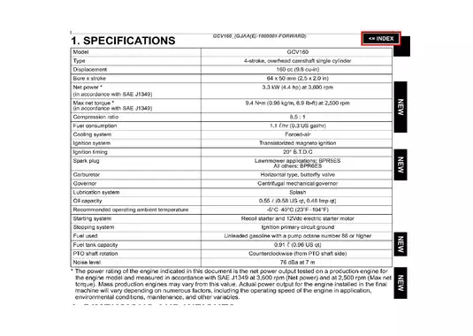 Honda GCV160 engine service manual Preview image 1