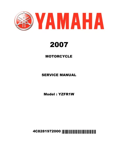 Preview: 2007 Yamaha YZFR1W Factory Service & Repair Manual (P/N 4C8281972000)
