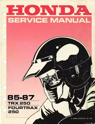 Honda Four Trax Service Manual (1985) - Complete Maintenance & Repair Guide