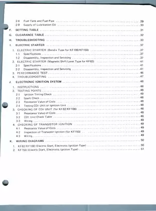Kawasaki KF Series 4-Stroke Engine Workshop Manual (KF82/KF100/KF150) Preview image 5