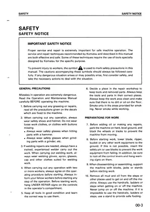 1988-2000 Komatsu™ PC25-1, PC30-7, PC40-7, PC45-1 mini excavator shop manual Preview image 5