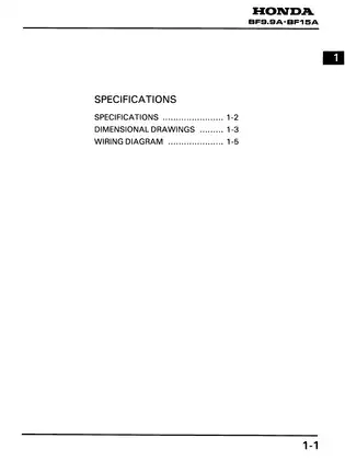 Honda BF9.9A & BF15A Outboard Motor Service Manual Preview image 2