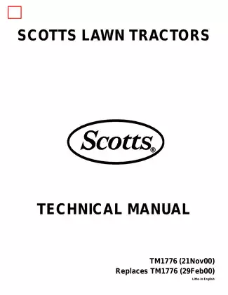John Deere Scotts S1642, S1742, S2046 lawn tractor technical manual