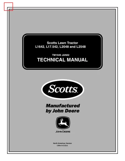 Preview: Scotts Lawn Tractor L1642, L1742, L17.542, L2048, L2548 (2002) Technical Manual (P/N TM1949)