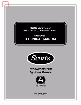 Scotts L1642, L17.542 (John Deere) lawn mower technical manual