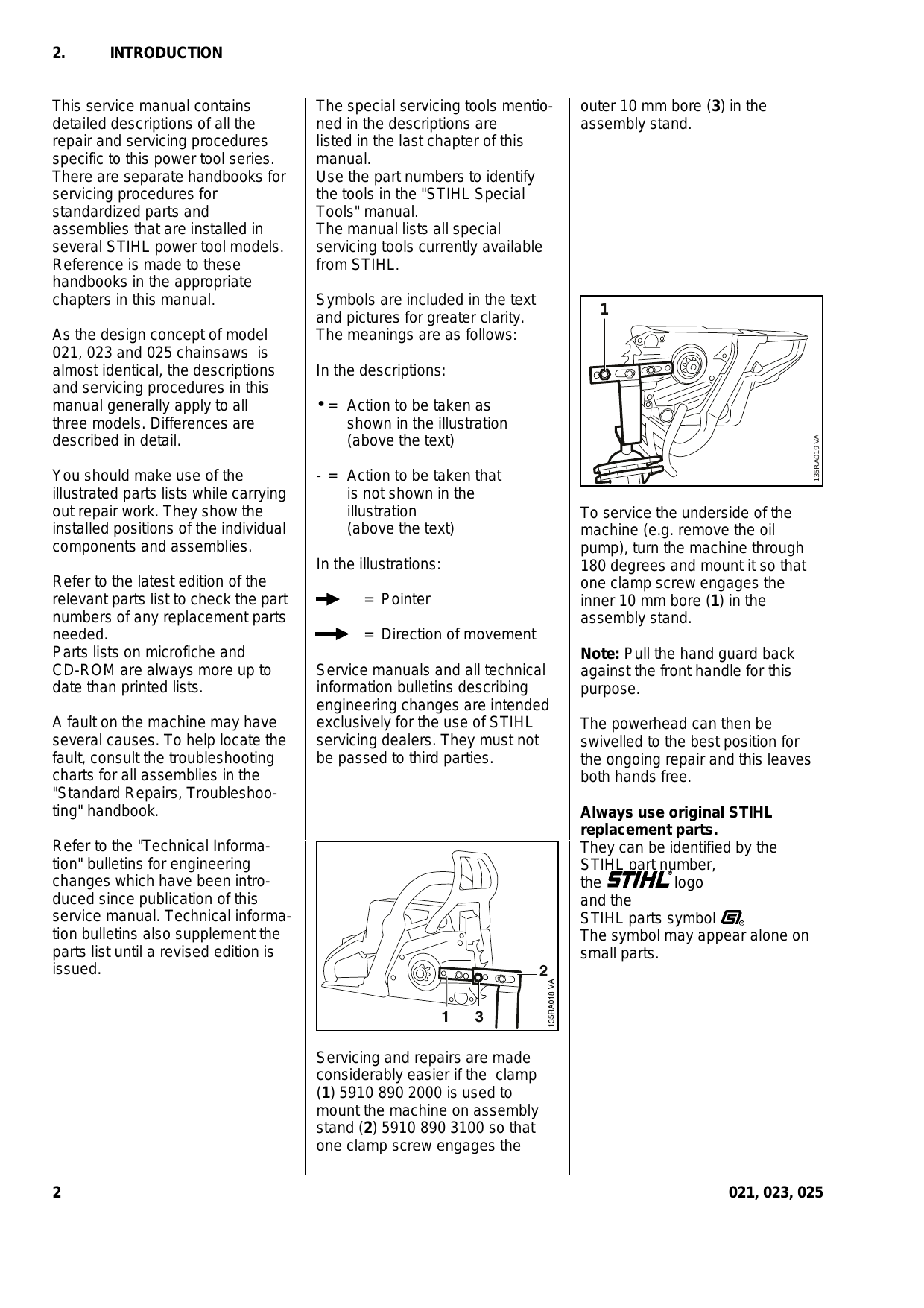 Stihl 021, 023, 025 chainsaw service manual Preview image 2