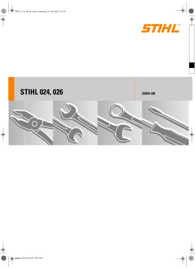 Preview: STIHL 024 & 026 Chainsaw Service Manual OEM