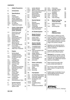 Stihl 024, 026 chainsaw service manual Preview image 2