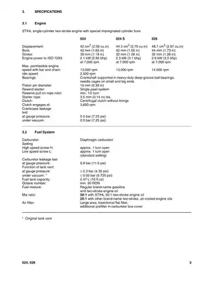 Stihl 024, 026 chainsaw service manual Preview image 4