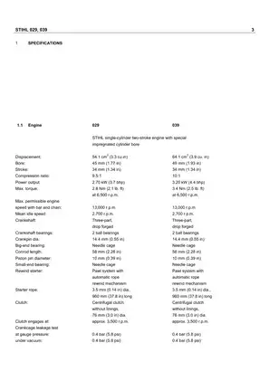 Stihl 029, 039 chainsaw service manual Preview image 3