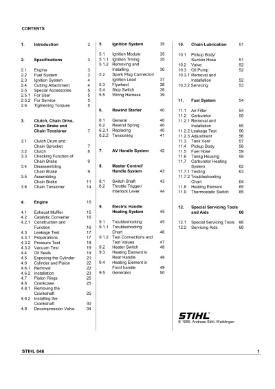 Preview: Stihl 046 Chainsaw Service Manual (P/N 046/1128)