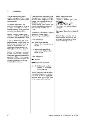 Stihl BG 56, BG 66, BG 86, SH 56, SH 86 blower, leaf blower service manual Preview image 3