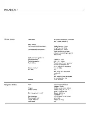 Stihl FS 36, FS 40, FS 44 brushcutter parts service manual Preview image 4