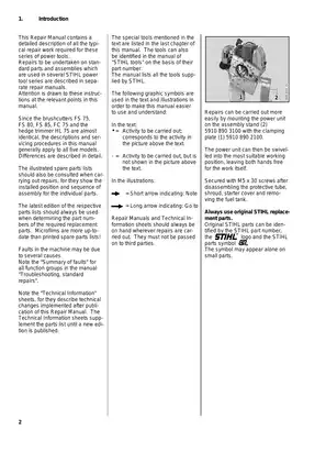 Stihl FS 75 brushcutter service manual Preview image 2