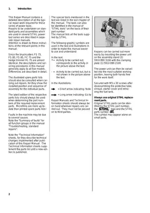 STIHL FS 75 Repair and Service Manual Preview image 2