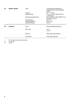 STIHL FS 75 Repair and Service Manual Preview image 4