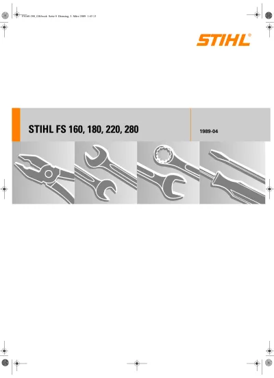 Preview: Stihl FS 160, 180, 220, 280 Clearing Saw 1989–2004 Service Manual (P/N 0000 961 0608)