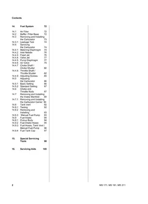 Stihl MS 171 MS 181 MS 211 Brush cutter & HS 75 80 85 HT 101 MS 170 MS 170 C MS 180 MS 180 C parts List service manual Preview image 3