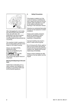 Stihl MS 171 MS 181 MS 211 Brush cutter & HS 75 80 85 HT 101 MS 170 MS 170 C MS 180 MS 180 C parts List service manual Preview image 5