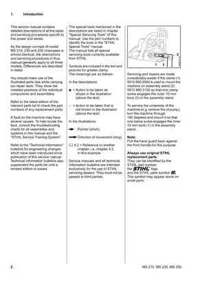 Stihl MS 210, MS 230, MS 250 brush cutter service manual Preview image 3