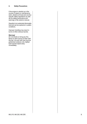 STIHL MS 210, MS 230, MS 250 Service Manual - Comprehensive Guide Preview image 4
